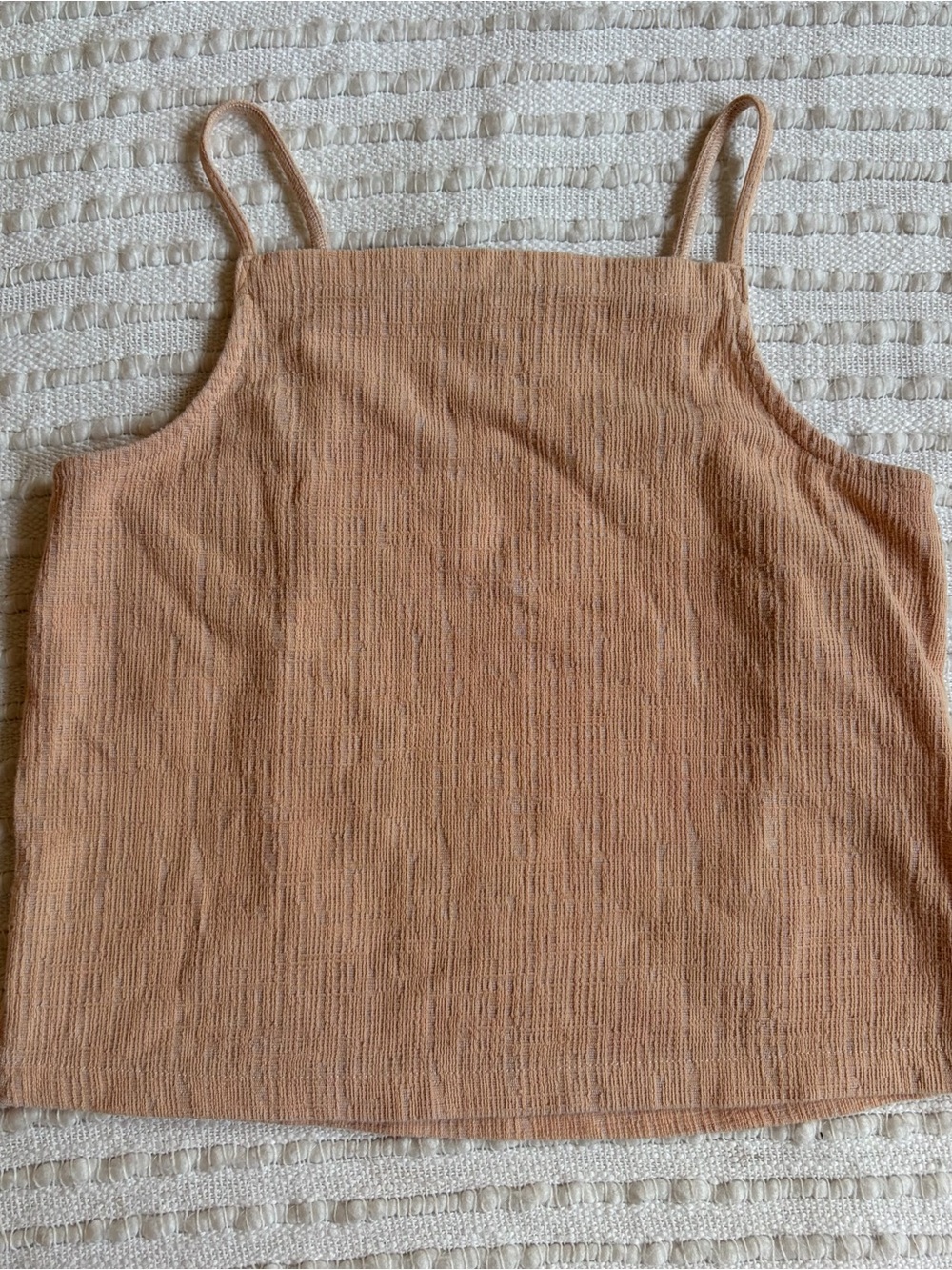 Madewell Seersucker Apron High Neck Tank Top Peach Size Women’s Small